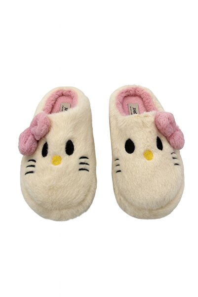 ALB TERLİK AYAKKABI SAN. TİC. LTD. ŞTİ. Ribbon Detailed Hello Warm Women's House Slippers Plush