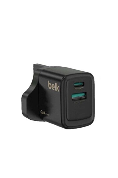 Belk شاحن حائط بقوة 23 وات مع منفذين سريعين - أسود