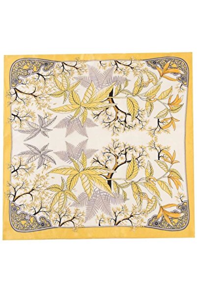 OMG Esarfa de matase naturala, 53x53 cm, imprimeu multicolor