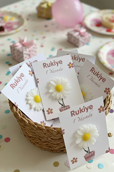 Mumlina Kişiye Özel Papatya Mumlu Doğum Günü Anı Kartı Bebek Mevlüt Nikah Söz...