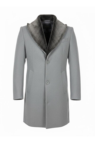 Plus Scorpion Men's Elegant Coat with Fur Collar