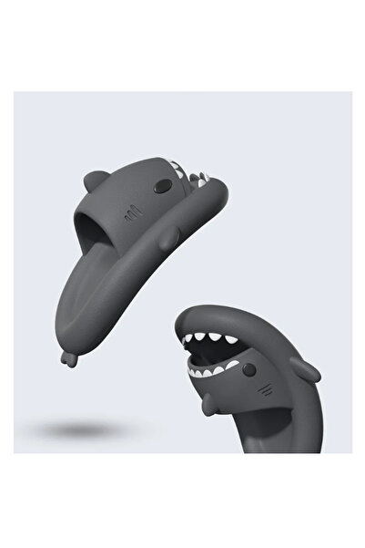 ADLUMUS Slippers for girls and boys, shark design / baby shark, BLACK, 28-29 EU