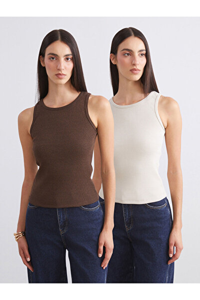 LC Waikiki Seray New Season Crew Neck Women's Tank Top 2-Pack