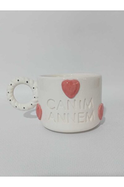 Zümrüdüanka Seramik Handmade Ceramic Mug with My Dear Mother Written on It