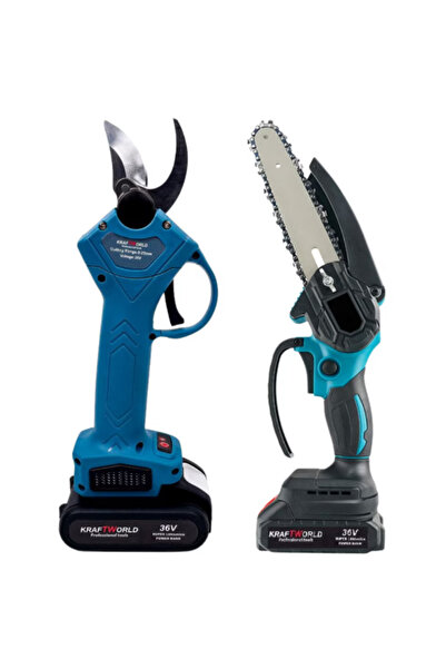 Tessari Blasko Set: Pruning Shears + Electric Chainsaw + Telescopic Arm 36 V, 2 x 8 Ah Batteries