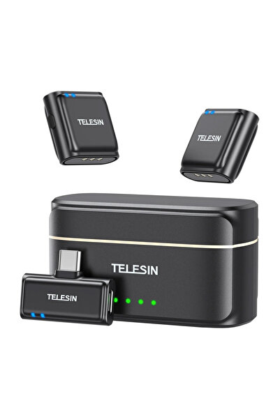 TELESIN wireless lavalier microphone + powerbank for phones (USB-C)