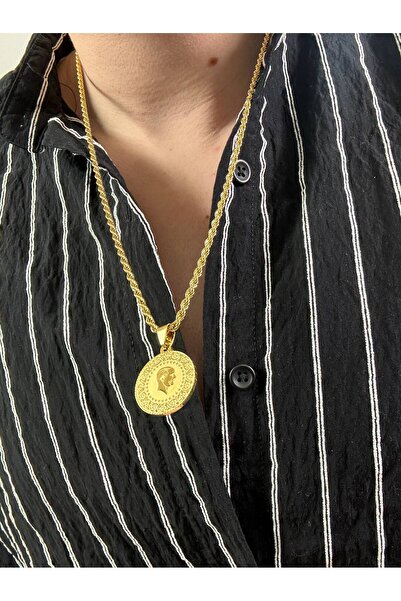 Arvens Men's Gold Chain Stainless Steel Necklace Does Not Lose Color Does Not Fade Unisex Does Not Fade Can Be Combined