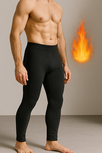 mrcans Men's Winter Thermal Leggings Stretchy Leggings with Fleece Inside