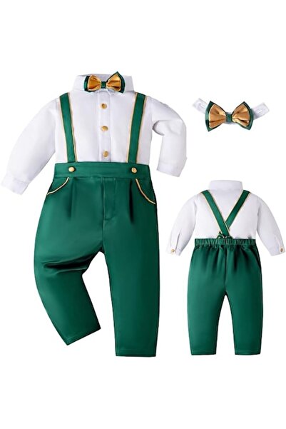 OEM Set costum elegant Booulfi pentru băieți, 12-18 luni - body, papion și br...