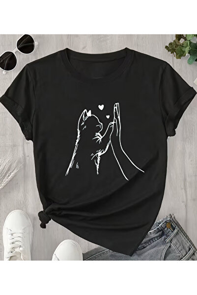 CACTUS COLLECTION pisică PATİ T- tricou ASKI