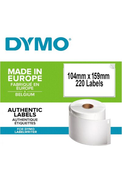 Dymo Shipping Labels, White, 4XL, Roll of 220, 104mm x 159mm