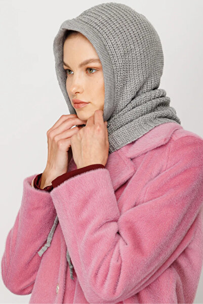 ALLURİNG Gray Winter Knitwear Headgear Made of Breathable Fabrics.