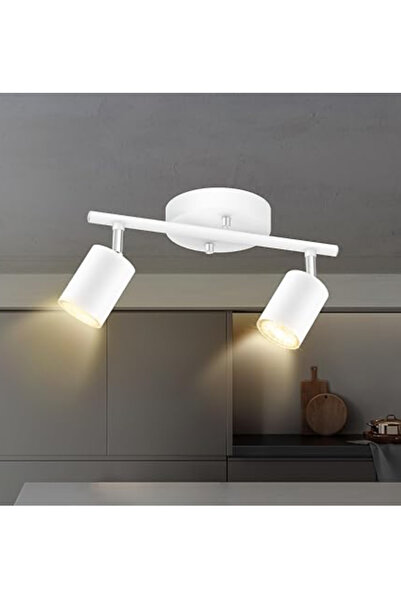 Rsylight sylight Retro Beyaz Metal 2 Li Led spot Tavan Plofyoner 180 Derece H...