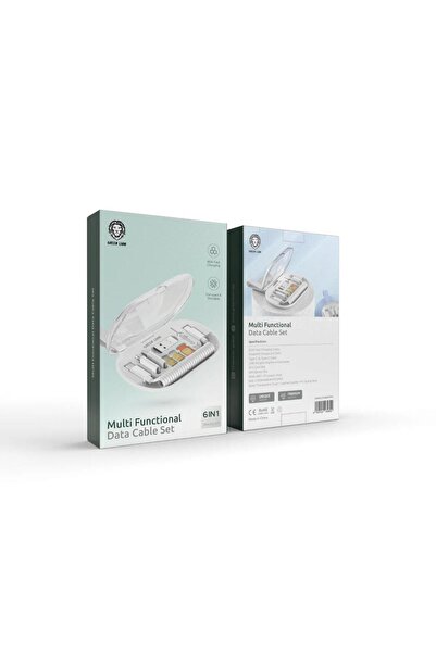 Green Lion مجموعة كابلات متعددة الوظائف 6 في 1 - شحن سريع بقوة 65 وات ومجموعة...