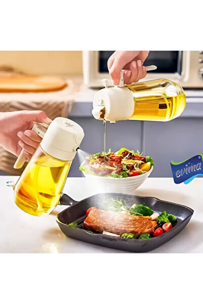 EVİMA 2 Adet Sprey ve Normal Kullanım Uygun Borosilikat Cam Yağdanlık (2 Adet...