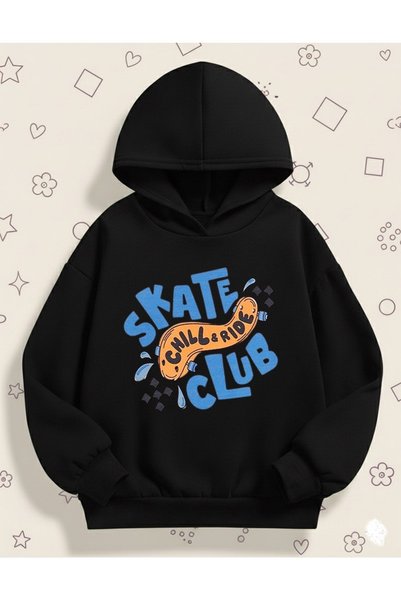 LORVEX Υπερμεγέθη Unisex Παιδικό Φούτερ – Με στάμπα Skate Club