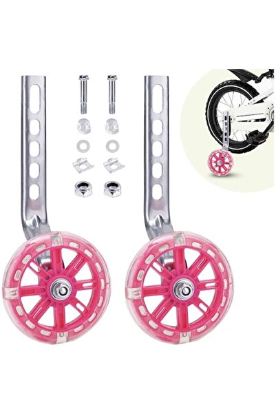 OEM Velogo training wheels, complete universal set, metal and rubber, pink, 12-20 inch