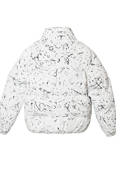 FREZZBİ Men's Lined Water and Windproof Mock Neck Digital Printed Puffer Coat