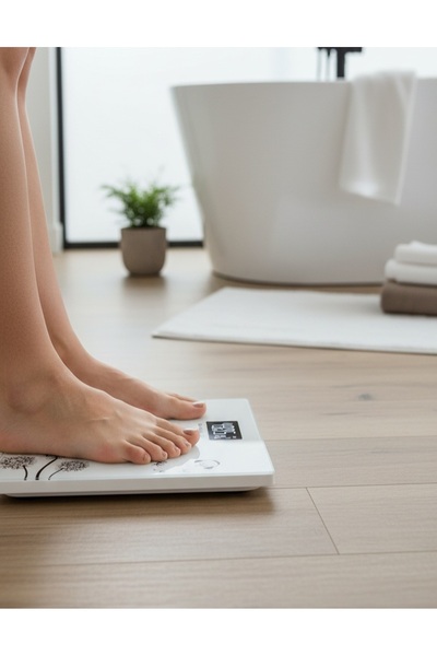 Micro Plus Digital glass floor scale – modern design with a clear digital display