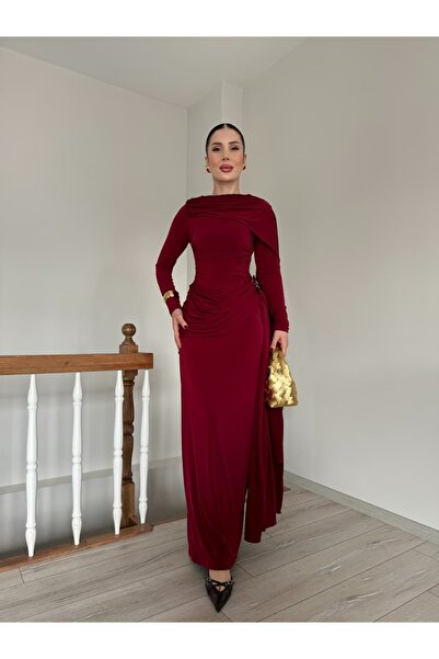 YK FASHION Gold Detaylı Lost Elbise