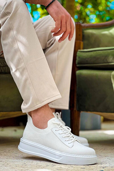 ZENGEZUR MALL Drnds Kb-116 Kuback White Lace-Up Knitwear Casual Men's Shoes (222952) (Size: 40)