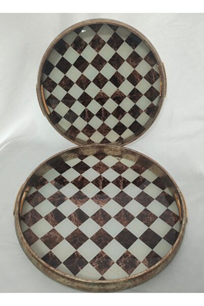 AROW Çırağan Home Roma Ahşap 2’li Büyük Ve Küçük Boy Tepsi Seti