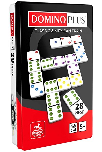 Deico Games Domino Plus Game Metal Box – Clasic și Trenul Mexican