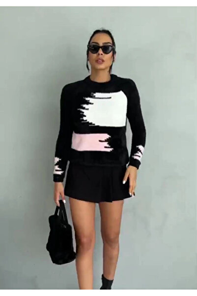 ZENGEZUR MALL Drnds Mustache Knitwear Sweater Black (220732) (Size: Standard)