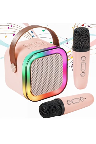 Sale4u Boxă karaoke Bluetooth cu 2 microfoane – Ideală pentru petreceri și copii