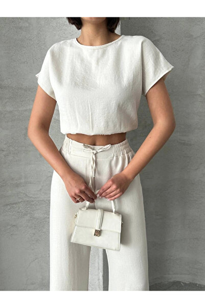 ZENGEZUR MALL Drnds Blouse Pants Set S255057 Beige (221956) (Size: L)