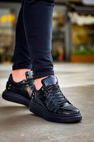 ZENGEZUR MALL Drnds Kb047 Kuback Charcoal Crocodile Casual Men's Shoes Black (221129) (Size: 40)