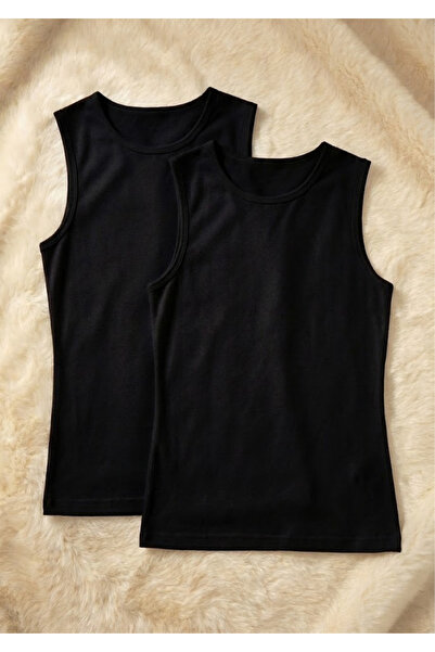 Loule Premium Cotton 2-Piece Zero-Sleeve Women's Undershirt - Cotton Stretchy & Anti-Sweat Fabric