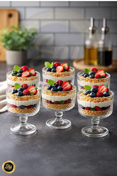 Snow Homs 6 Magnolia Bowls Dessert Bowls Ice Cream Bowls with Stand Multi-Purpose Serving Bowls