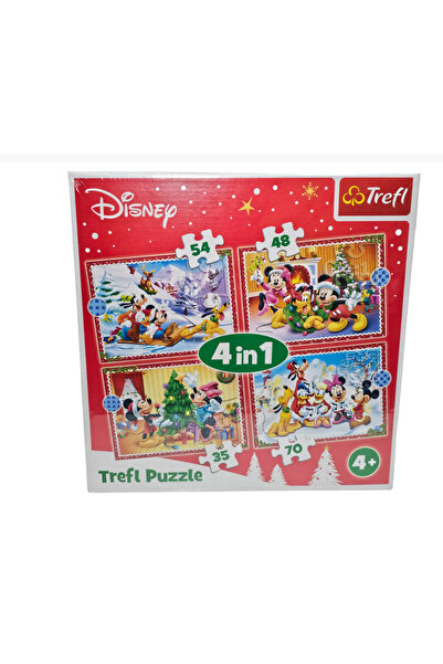 OEM Mickey Mouse, Goofy, Donald Duck Christmas themed puzzle, 4 in 1, 28x28 cm educational game packaging