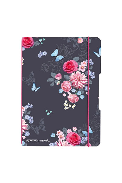 Herlitz Caiet MY.BOOK FLEX A5 40F, pătrat, cu motive feminine, flori