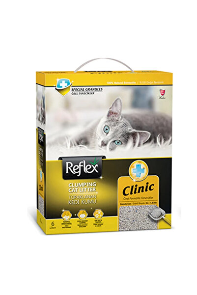 Reflex Klinik Özel Tanecik Süper Hızlı Topaklanan Kedi Kumu 10 Lt-2 Adet