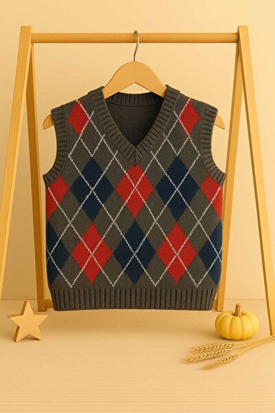 krm kerem bebe Baklava Patterned Baby Sweater