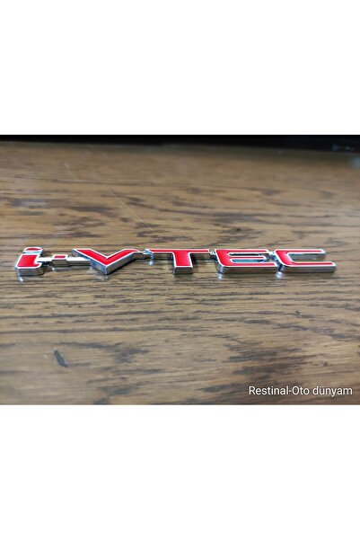 restinal Honda i-VTEC Kırmızı Amblem Metal 3D Bagaj Kapı Çamurluk Uyumlu Spor...