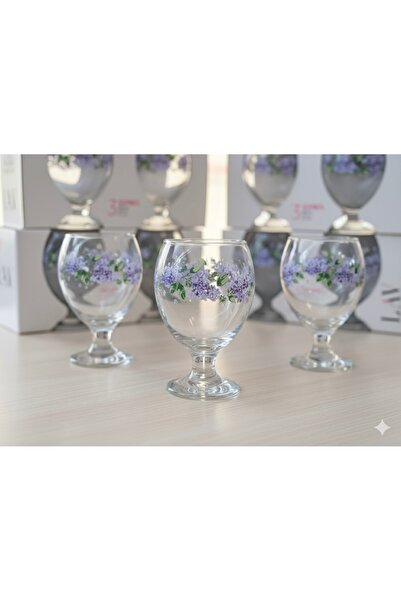 FAMOUSHOME 3’lü Lav Sümbül Desenli Bardak