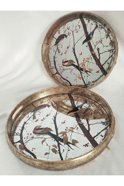 AROW Çırağan Home Roma Ahşap 2’li Büyük Ve Küçük Boy Tepsi Seti