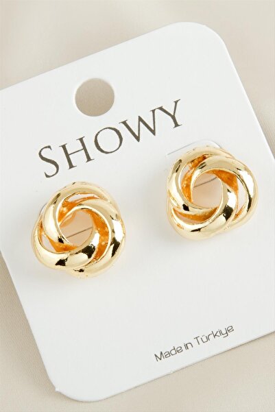 ZERO LAND Drnds Oval Flower New Season (223610) Metal Earrings-Yellow