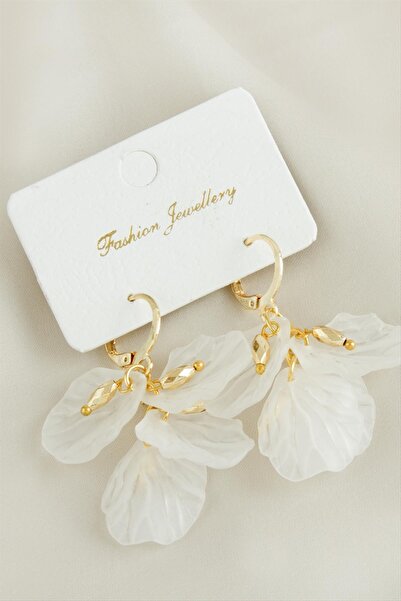 ZERO LAND Drnds Leaf New (223606) Season Earring-White