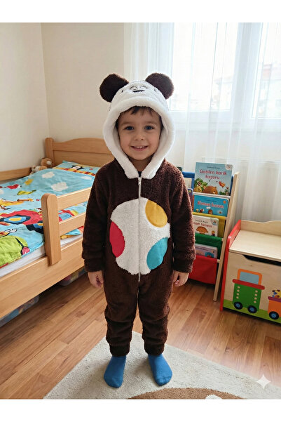 mj kids Unisex Baby Welsoft Plush Coat-Jumpsuit with Hooded Zippers