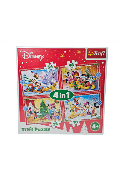 OEM Mickey Mouse, Goofy, Donald Duck Christmas themed puzzle, 4 in 1, 28x28 cm educational game packaging