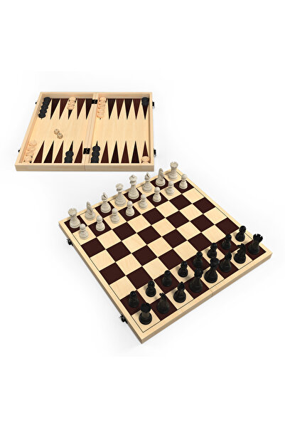 Deico Games WPC Chess and Backgammon Board Game Set with Wooden Box