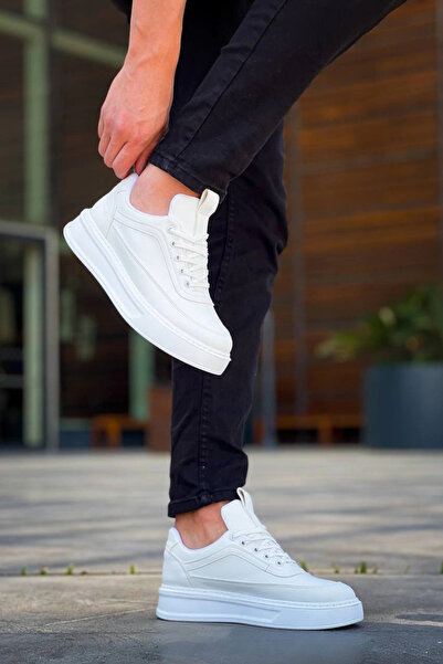 ZENGEZUR MALL Drnds Kb-006 Kuback White Leather High Sole Lace-Up Casual Men's Shoes (222300) (Size: 41)