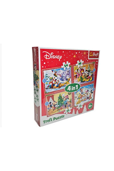 OEM Mickey Mouse, Goofy, Donald Duck Christmas themed puzzle, 4 in 1, 28x28 cm educational game packaging