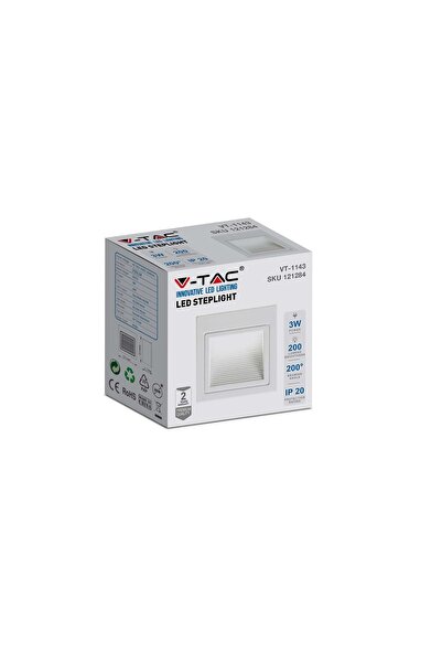 V-TAC White LED Steplight 3W, 4000K, Recessed Mounted