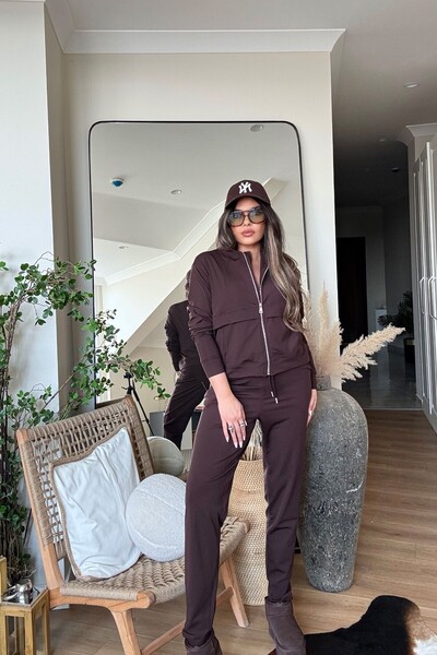 Sohotique By P Fleece-Lined Airlift Tracksuit Set Bitter Brown