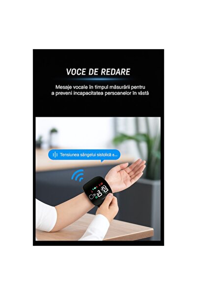 7LIFE Wrist Blood Pressure Monitor, Large LCD, 90-Record Memory, Portable, Black, 7x8x4cm